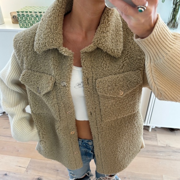 Maje women’s Sherpa jacket size 36 - Picture 5 of 8